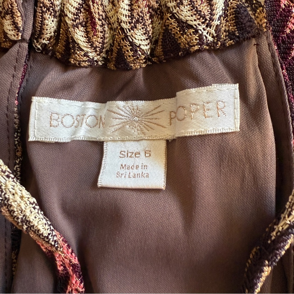 Boston Proper zigzag pattern halter maxi dress with side slits - Picture 2 of 9